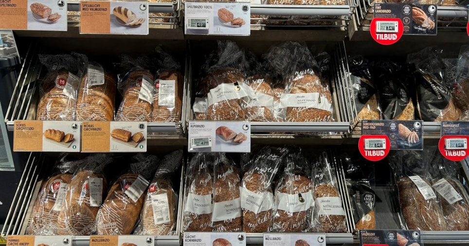 Brød merket med Brødskala'n i supermarked.